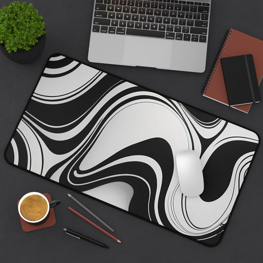 Black and White Fluid Pattern mousepad - XFlowly XFlowlyXFlowly69339381821913002945XLBlack and White Fluid Pattern mousepad